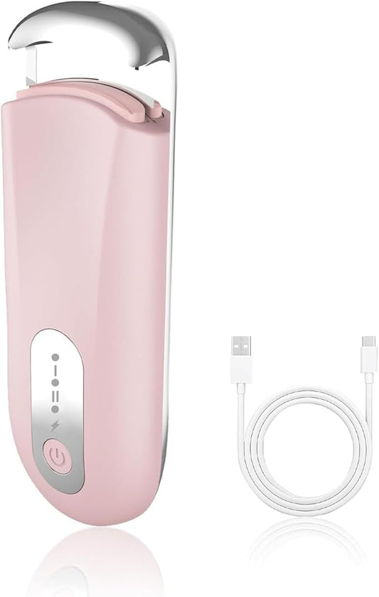 Heated Eyelash Curler for Natural Lashes 2-Level Adjustable Temperature Mini Electric Lash Curler Fast 3-Second Heat Up 24 Hours Long-Lasting Curl