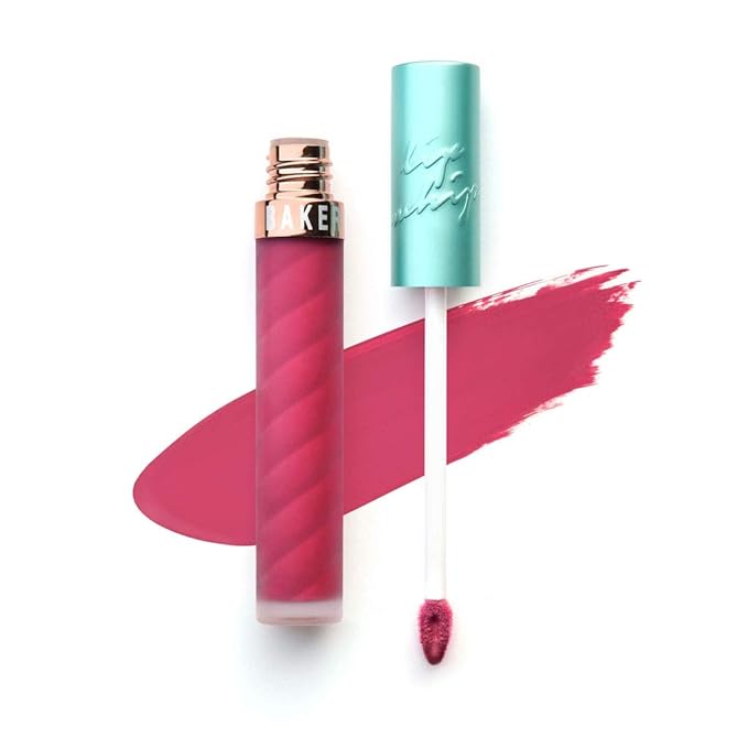 Beauty Bakerie Lip Whip Liquid Lipstick for Women, Waterproof Lip Gloss, Tint, Stain Long Lasting Hydrating Moisturizer, Matte or Metallic, 3.5mL, Take Me for Pomegranate