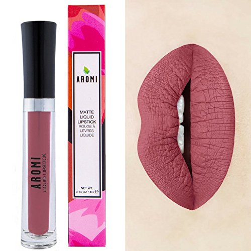 Aromi Matte Liquid Lipstick, Long-lasting, Chestnut, Rosy Lip Color, Vegan, Cruelty-free, Smudge Proof, Earthy Shade, Warm Tone (Stella Rosae)