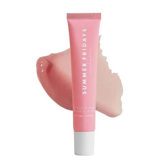 Summer Fridays Tinted Lip Butter Balm - Conditioning Vegan Lip Balm for Instant Moisture, Shine & Hydration - Sheer-Tinted, Soothing Skincare - Pink Sugar (.5 Oz)