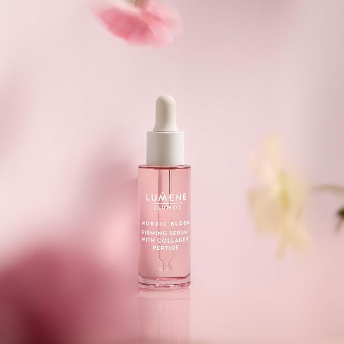 Lumene [Lumo] Vegan Collagen Face Serum - Firming Peptide Serum Formulated with Hyaluronic Acid for Smoother, Plump-Looking Skin - Helps to Reduce the Appearance of Fine Lines + Wrinkles (1 fl oz)