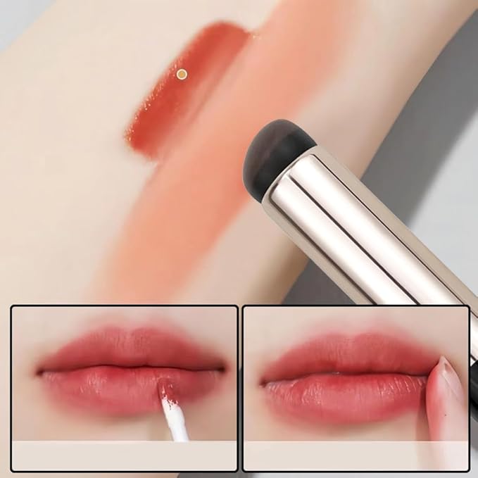 2Pcs Mini Lip Brush with Cover Portable Concealer Makeup Brush Applicator Travel Lip Film Oil Brush Cosmetic Tools for Concealer Lipstick Lip Balm Makeup Brushes and Tools