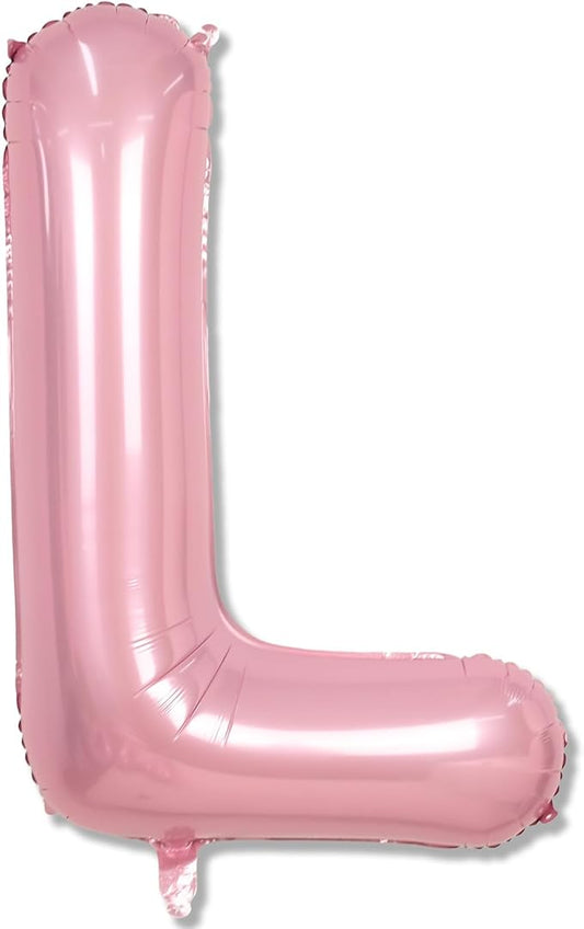 40 Inch Giant Pastel Pink Letter Balloon, Alphabet L Foil Balloons Light Pink, Self Inflating Balloon Pearl Pink Letter L, Mylar Letter Customize Balloons for Women Birthday Party Decoration Supplies