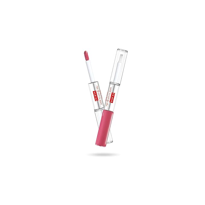 Pupa Milano Made To Last Lip Duo - Comfortable Liquid Lip Color with Top Coat - Waterproof - Long Lasting Hold - Ultra Shiny, Latex Effect Make-Up Result - 016 Hot Pink - 0.13 Oz