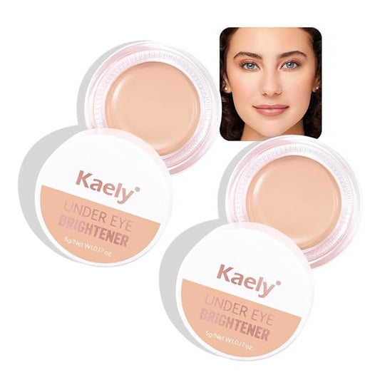 evpct 2Pcs under Eye Corrector Brightener Concealers for Older Women Dark Circles, under Eye Cream Pot Concealer Full Coverage Peach Color Corrector Makeup, Nourishing Waterproof, 07# Fair