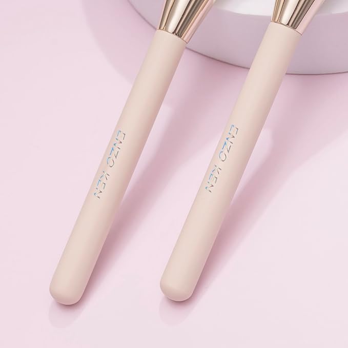 Angled Blush Brush, Blush Makeup Brush, Detail Blush Brush, Fluffy Blush Brushes for Cheeks, Contour Makeup Brushes, Power Contour Brush - Gold and Pink, 11L04B