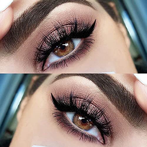 Veleasha False Eyelashes Long Faux Mink Lashes Fluffy Handmade Fake Eyelashes Natural Look 7 Pairs Pack Luxury Cat Eye Lashes (800)