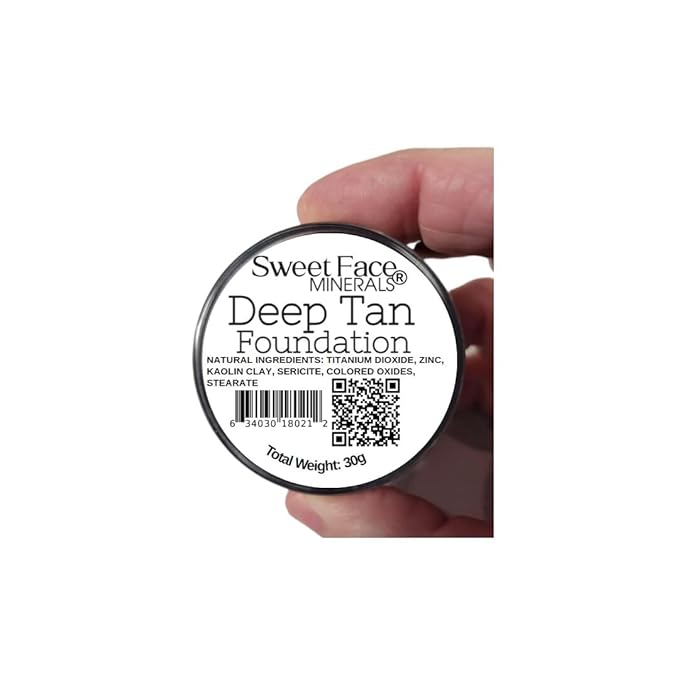 Deep Tan Shade Foundation (30g Full Size Sifter Jar) Matte Mineral Makeup Loose Powder Foundation – Full Coverage, Natural Finish, Noncomedogenic, SPF 30