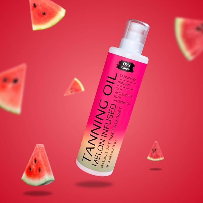 Watermelon Tanning Oil - Intensive Suntan & Body Oil, Tanning Accelerator for Indoor Tanning Beds, Deep Rich Body Tan Enhancer