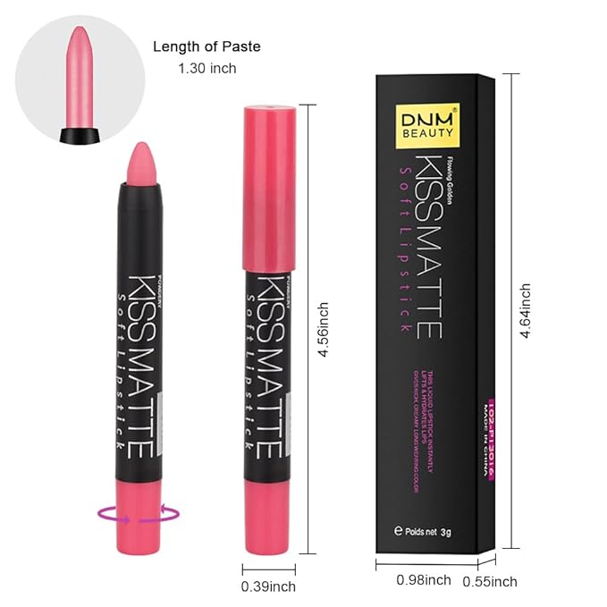 BINGBRUSH Smooth Longwear Lipstick Pack Set, Matte Color Stick Ultimate Lip Crayon for Makeup Collection - Waterproof Velvet Lipgloss Lip Stain (04#)