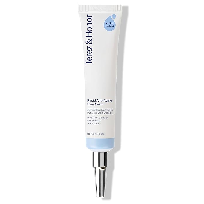 TEREZ & HONOR Rapid Anti-Aging Eye Cream - Instant Eye Tightener & Lifting Serum for Under Eye Bags, Puffiness, Dark Circles, Fine Lines & Wrinkle Reduction - Niacinamide + Peptides – Made in USA