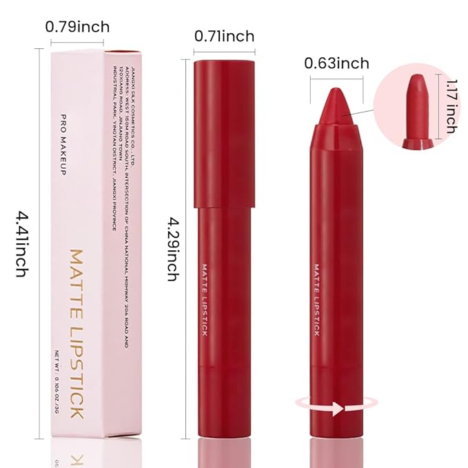 BINGBRUSH Crayon Matte Longwear Lipstick Pack Set,Moisture Smooth Color Stick Ultimate Lip Crayon for Makeup Collection - Waterproof Velvet Lipgloss (3pcs 08#&09#&10#, 3 Count (Pack of 1))