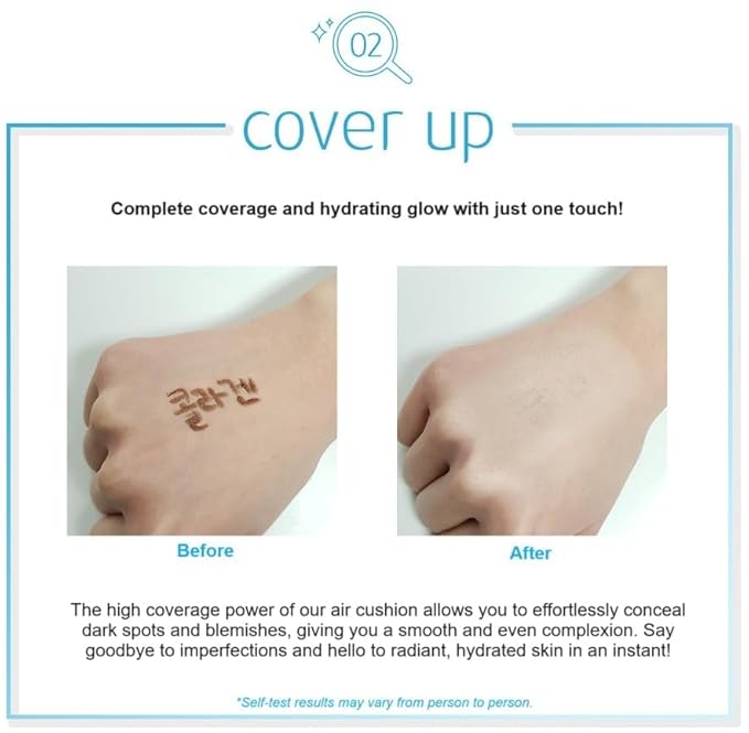 ENOUGH Collagen Aqua Air Cushion SPF 50, Full Coverage Hydrating Foundation Makeup, Tinted Moisturizer Sunscreen, Korean Skin Care Cosmetics for Women, Dewy Finish (#21 Natural Glow with Refill Set)