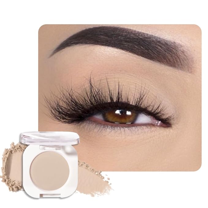 Nude Brown Matte Single Eyeshadow, Lightweight Blendable Mini Eye Shadow for Older Women, Monochrome Eyeshadow Palette Makeup Pigmented Waterproof, Vegan & Cruelty-Free, 06
