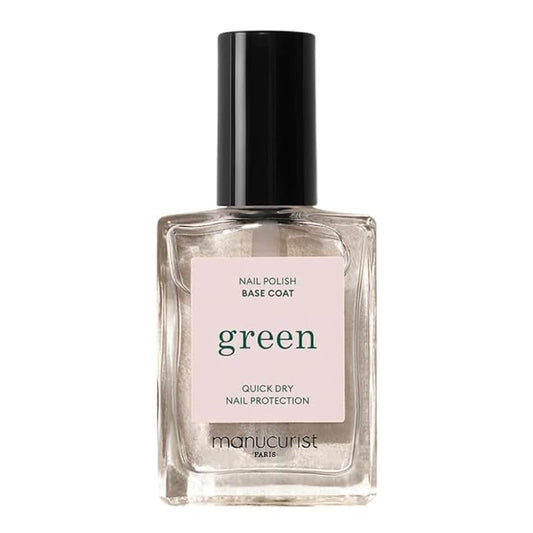 Manucurist - Green Base Coat Nail Polish - Nail Polish Base - 12-free - 78.5% Plant-Based Ingredients - Made in France - 0.5 fl oz
