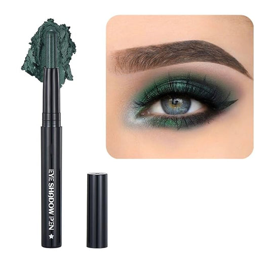 Green Eyeshadow Stick Makeup, Smooth Cream Shimmer Eye Shadow Pencil, Waterproof Hypoallergenic Long Lasting Crayon, Glitter Primer Palette Eyeliner