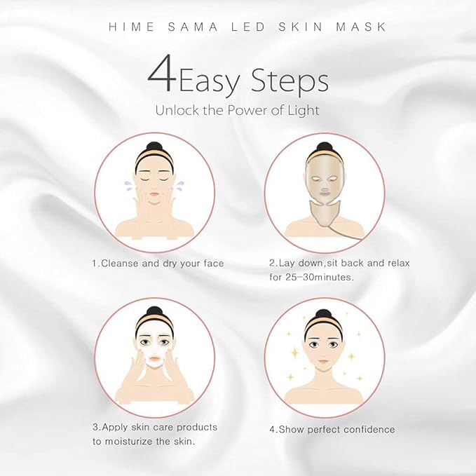 LED Face Mask – 7 Color Light Mask for Face and Neck, Red & Blue Light, Korean-Inspired Design, FSA/HSA Eligible, A-051