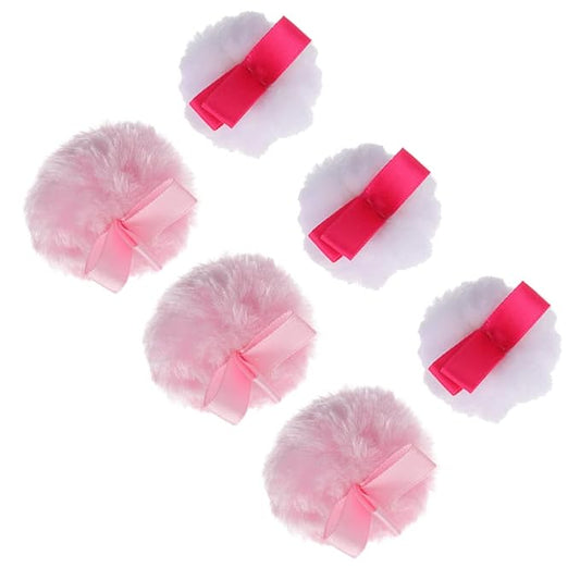 Round Makeup Powder Foundation Puffs: Fluffy Cosmetic Loose Powder Pad Women Girl Beauty Powder Puffs Makeup Tools 6pcs