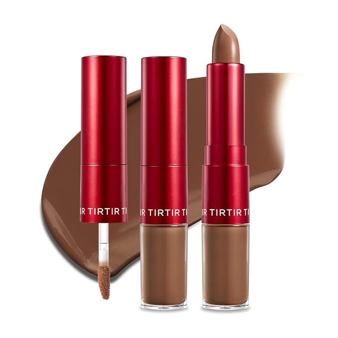 TIRTIR Glide&Hide Blurring Concealer - Creamy texture, Conceals dark circles and wrinkles, Dual formula (liquid tip & balm stick), Long-lasting wear, Korean Makeup, #9N, 0.28 Oz