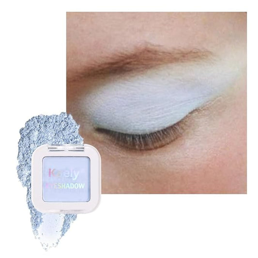 Kaely Pressed Single Eyeshadow Makeup, Light Blue Monochrome Matte Eye Shadow for Older Women, Neutral Powder Eyeshadow Palette Pigmented Waterproof, sombras para ojos, Lightweight Blendable, 22