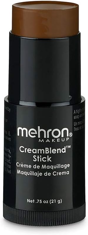 Mehron Makeup CreamBlend Stick | Face & Body Foundation | Full Coverage Professional Makeup Stick .75 oz (21 g) (Dark 4)
