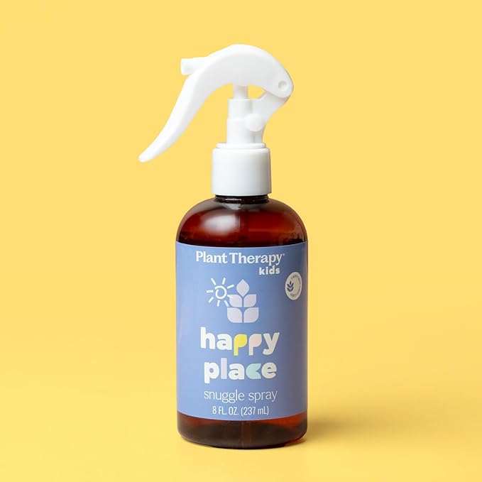 Plant Therapy Kids Happy Place Snuggle Linen & Pillow Spray 8 oz Natural Support for Big Emotions, Calming & Comforting, Made for Snuggles, Naps, and New Adventures, Powered by Essential Oils