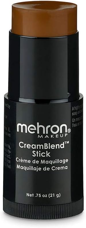 Mehron CreamBlend Stick | Face & Body Paint - Foundation Cream Makeup - Halloween Perfect - .75 oz (21 g) (Dark 2)