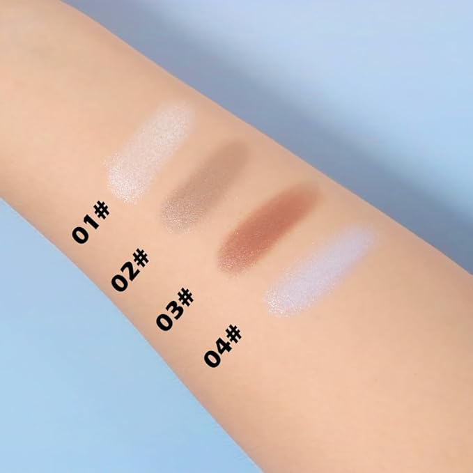 Pearl White Shimmer Single Eye Shadow Palette Makeup with Mirror,eutral Powder Monochrome Eyeshadow for Older Women,Waterproof Long Lasting Naturing-Looking sombras para ojos