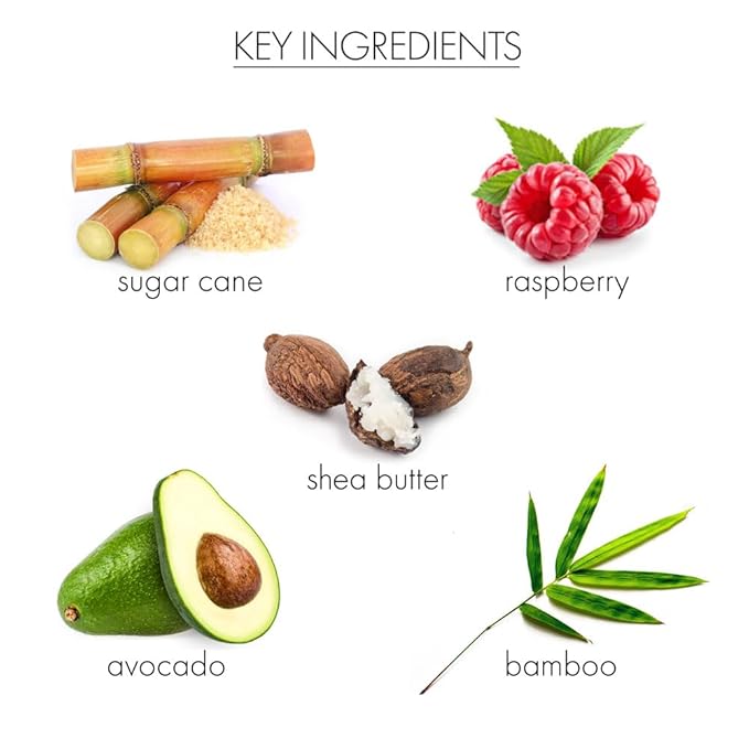 Whish Beauty Pomegranate Exfoliating Sugar Scrub - Body Scrub for Women - Brown Sugar Exfoliator with Raspberry, Aloe, & Shea Butter - Gentle on All Skin Types - Paraben & Sulfate Free - 8 oz