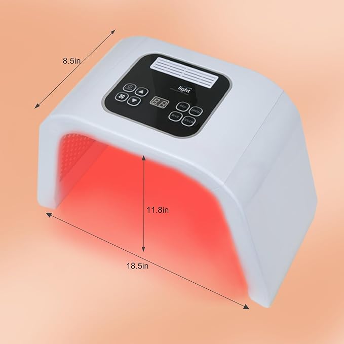 Light Mask - 7 Color Photon Facial Device for Skin Care, Red & Blue Light for Face, Neck & Body, Rechargeable Home Use