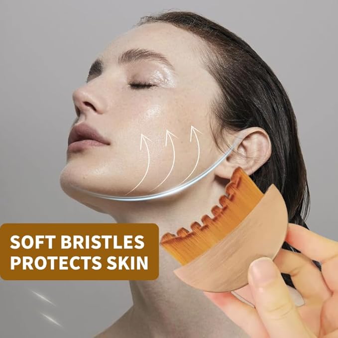 Lymphatic Contour Face Brush,Contour Face Brush for Lymphatic Drainage,Dry Lymphatic Drainage Massager,Ergonomically Designed to Fit The Skin Precisely