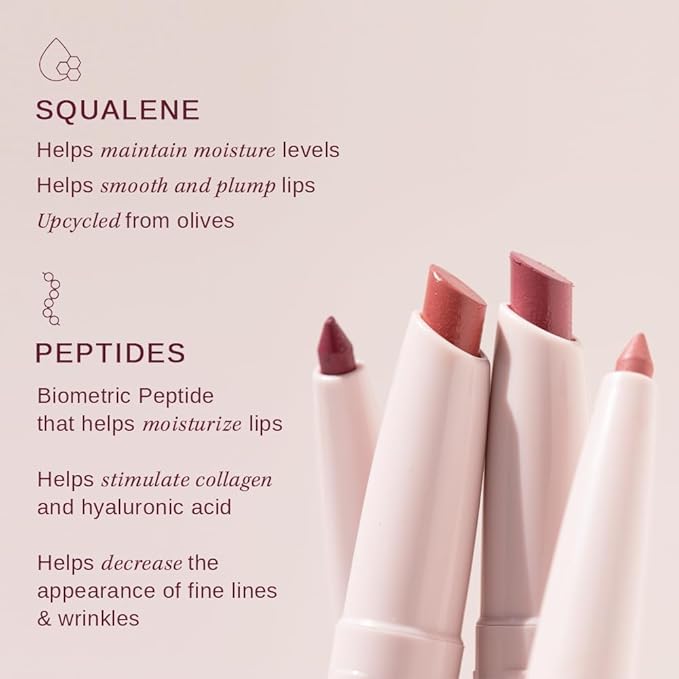 Wander Beauty Under the Mistletoe Lipsetter Duo, Dual-Ended Lipstick & Liner, Barcelona Blush & Midtown Mauve, Limited Edition, Soft Matte Finish, Hydrating, With Squalane & Peptides