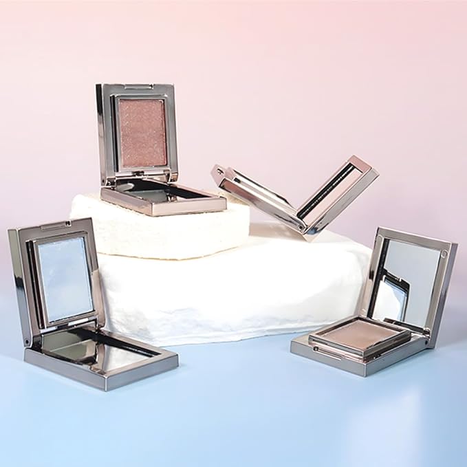 Taupe Mauve Shimmer Single Eye Shadow Palette Makeup with Mirror,Neutral Powder Monochrome Eyeshadow for Older Women,Waterproof Long Lasting Naturing-Looking sombras para ojos