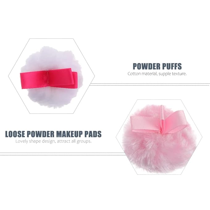 Round Makeup Powder Foundation Puffs: Fluffy Cosmetic Loose Powder Pad Women Girl Beauty Powder Puffs Makeup Tools 6pcs