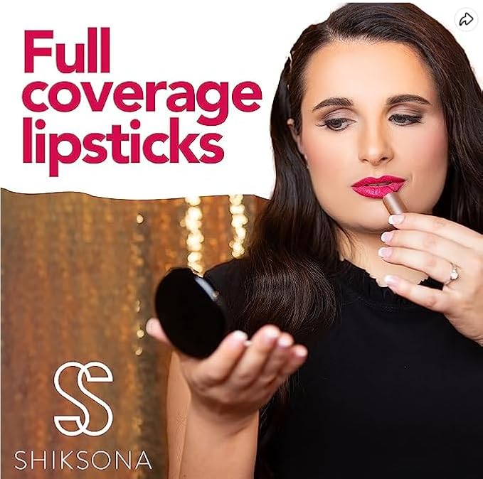 ShikSona Full Coverage Split Bullet Matte Lipstick | Vegan | Gluten, Paraben and Cruelty Free, Creamy Lipstick in a Deep Coral Pink/Cherry Red-Pink Matte combo (Divide and Conquer)