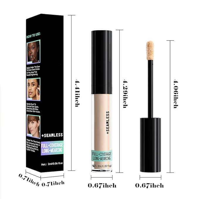 Liquid Concealer for Older Women, Under Eye Brightener Full Coverage Concealer for Dark Circles, Spots, Lightweight Waterproof Foundation Makeup, Vegan & Cruelty-Free, 01 Fair