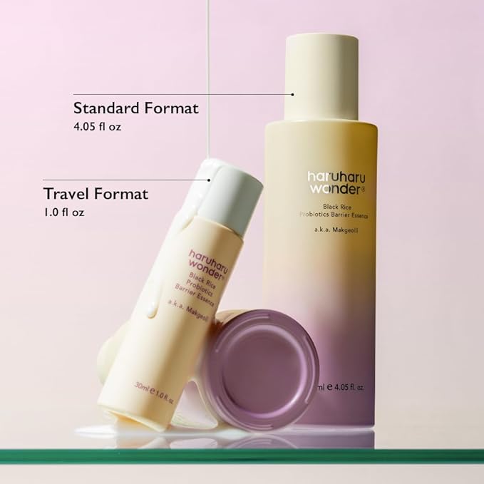 haruharu wonder Black Rice Probiotics Barrier Essence 4.05 fl. oz., Essence Toner to Strengthen Skin Barrier with Ceramides, Fermented Ingredients, Soothing, Moisturizing, Plumping, White