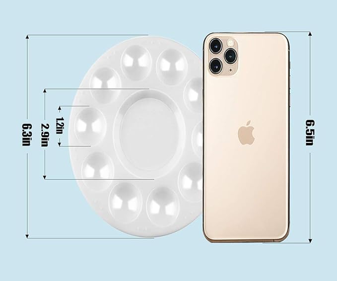 100 PCS Paint Tray Palettes for Kids, Plastic Paint Pallet with 10 Wells, inifus Acrylic Artist Paint Tray Palette for Kids, Students to Acrylic Oil Watercolor Craft Supplies DIY Art Painting