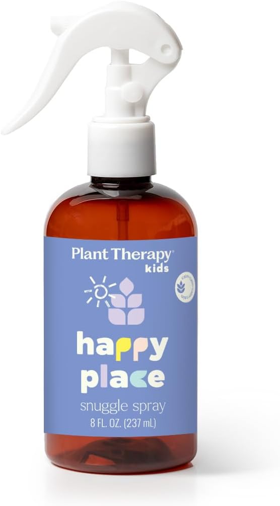 Plant Therapy Kids Happy Place Snuggle Linen & Pillow Spray 8 oz Natural Support for Big Emotions, Calming & Comforting, Made for Snuggles, Naps, and New Adventures, Powered by Essential Oils