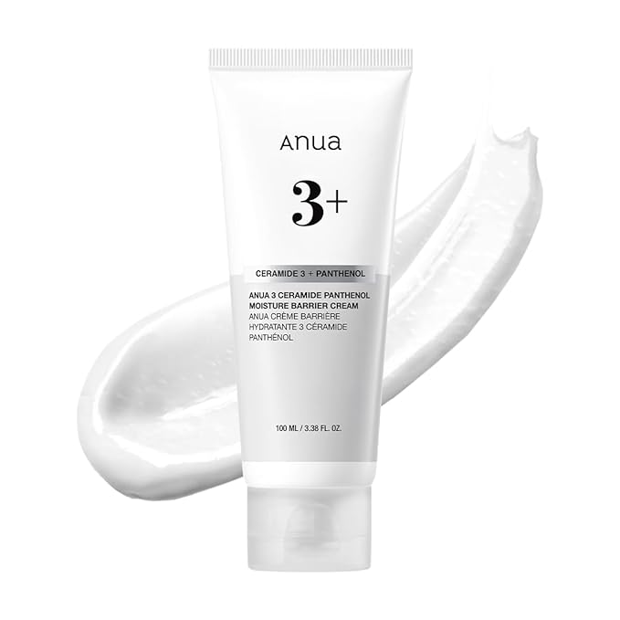 ANUA 3 Ceramide Panthenol Moisture Barrier Cream, Hydrating Face Moisturizer for Normal Skin, Panthenol, Ceramide, Centella for Skin Barrier Non Comedogenic, Korean Skincare (100ml/ 3.38 fl. oz.)