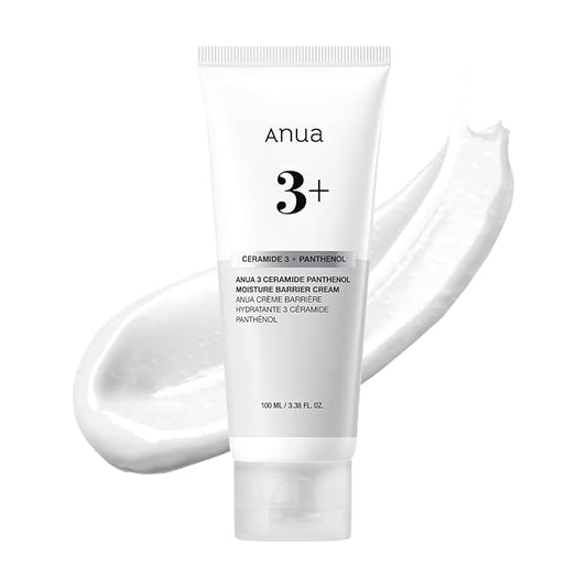 ANUA 3 Ceramide Panthenol Moisture Barrier Cream, Hydrating Face Moisturizer for Normal Skin, Panthenol, Ceramide, Centella for Skin Barrier Non Comedogenic, Korean Skincare (100ml/ 3.38 fl. oz.)