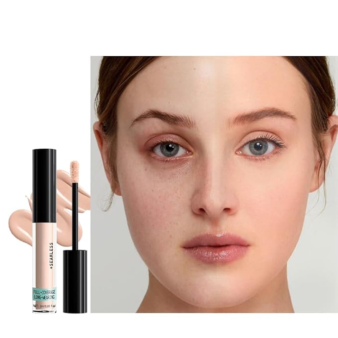 Liquid Concealer for Older Women, Under Eye Brightener Full Coverage Concealer for Dark Circles, Spots, Lightweight Waterproof Foundation Makeup, Vegan & Cruelty-Free, 02 Light