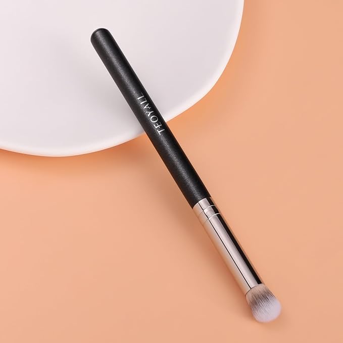 TEOYALL Eyeshadow Blending Brush, Soft Dense Synthetic Bristles Crease Brush For Powder Cream Contour Bronzer Concealer