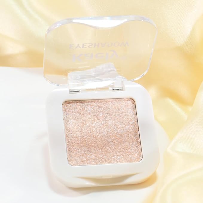 White Pearl Glitter Single Eyeshadow Palette - Single Shimmer Eye Shadow in Pearl White, Natural Highly Pigmented, Blendable Monochrome Powder Eye Shadow, Eyeshadow Palette Gift for Girls Women