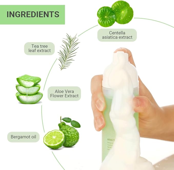 TENZERO CICA Bubble Toner, 4.73 fl oz/140ml, Hydrating & Soothing Centella Toner for Face, Barrier Repair, Korean Bubble Skincare