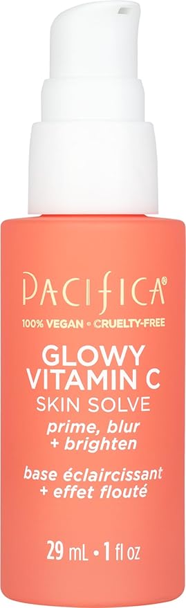 Pacifica Glowy Vitamin C Skin Solve Primer – Brightening Face Primer with Vitamin C, Kakadu Plum & Squalane, Hydrates & Illuminates, Vegan & Cruelty-Free