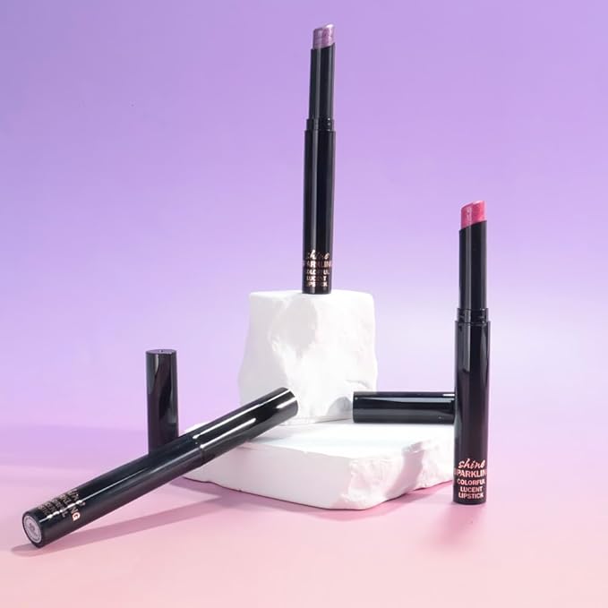 3Pcs Lavender Purple Mauve Pink Metallic Lipstick for Women,Lightweight Non-Drying Shimmer Frosted Lipstick,Glitter Lip Gloss Long Lasting Waterproof Smudge Proof 24 Hour Full Coverage Lip Makeup