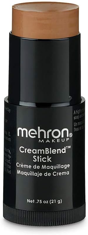 Mehron Makeup CreamBlend Stick | Face Paint, Body Paint, & Foundation Cream Makeup | Body Paint Stick Perfect for Halloween Makeup .75 oz (21 g) (Medium Dark 2)
