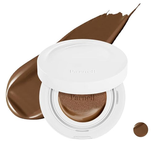Parnell Cicamanu Serum Cushion 45N Nutmeg 0.52 fl oz | Hydrating Serum Foundation for Soothing, Pore Blurring & Radiant Glass Skin | Lightweight Korean Cushion for Sensitive Skin | K-Beauty
