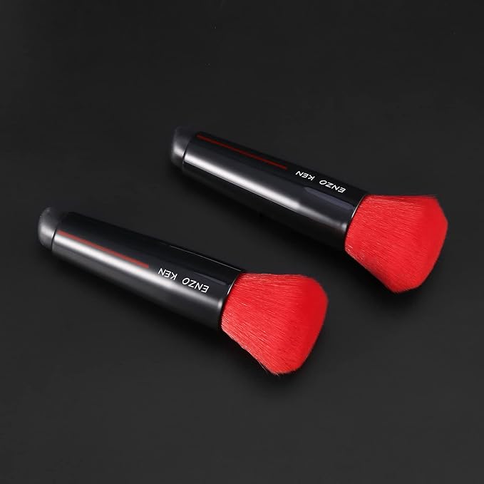 Kabuki Powder Foundation Brush, Powder Contour and Bronzer Brush, Portable Travel Kabuki Foundation Brushes, Foundation Brush for Liquid Blush, Angled Concealer Brush, Cream Blending Brush